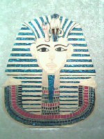 Acrilico su Tela , Malta , Grift , 50 x 60 x 2 " Tutankamen " Pittore Flavio Fontana